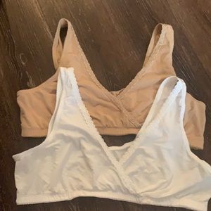 (2) Motherhood Maternity Pullover Nursing Bras XL